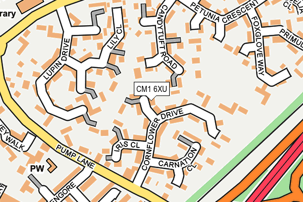 CM1 6XU map - OS OpenMap – Local (Ordnance Survey)