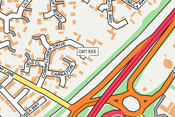CM1 6XX map - OS OpenMap – Local (Ordnance Survey)