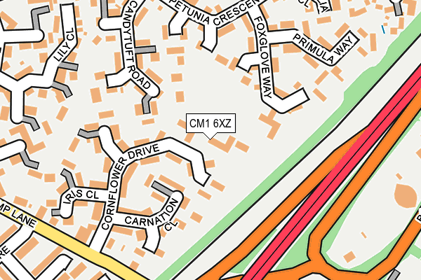 CM1 6XZ map - OS OpenMap – Local (Ordnance Survey)