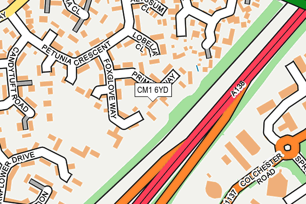 CM1 6YD map - OS OpenMap – Local (Ordnance Survey)