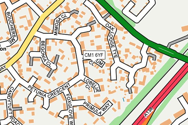 CM1 6YF map - OS OpenMap – Local (Ordnance Survey)