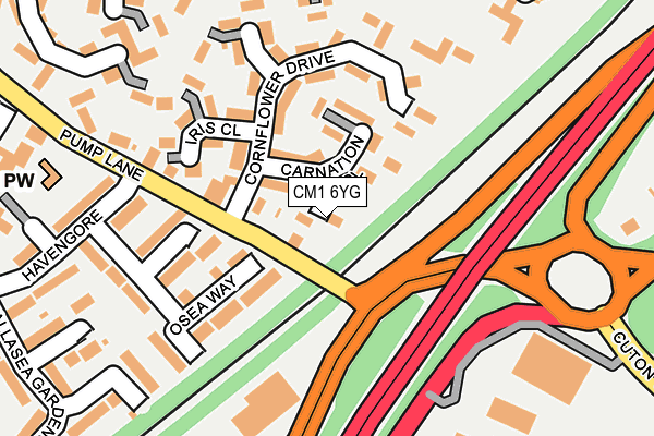CM1 6YG map - OS OpenMap – Local (Ordnance Survey)