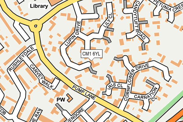 CM1 6YL map - OS OpenMap – Local (Ordnance Survey)