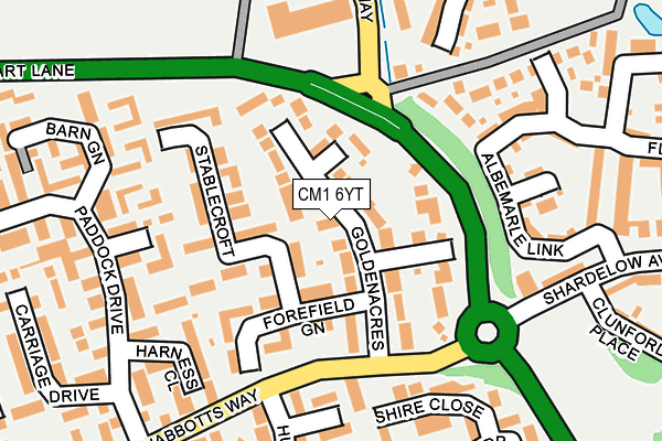 CM1 6YT map - OS OpenMap – Local (Ordnance Survey)