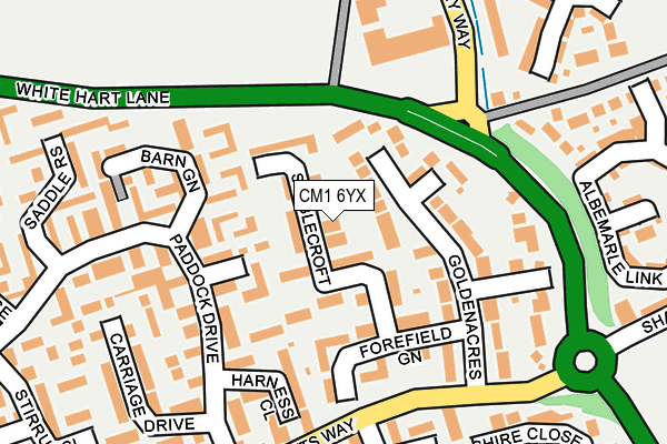 CM1 6YX map - OS OpenMap – Local (Ordnance Survey)