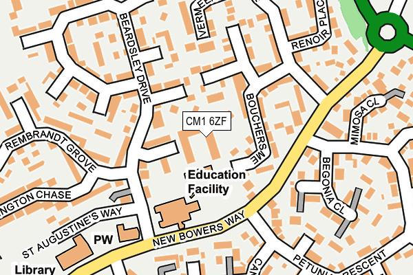 CM1 6ZF map - OS OpenMap – Local (Ordnance Survey)