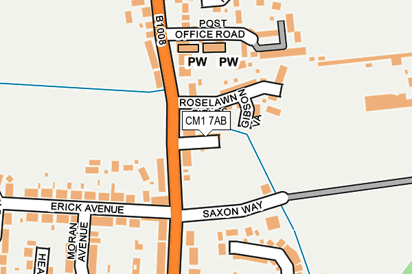 CM1 7AB map - OS OpenMap – Local (Ordnance Survey)