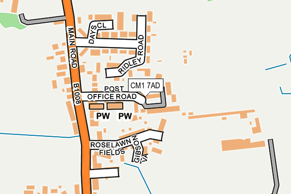 CM1 7AD map - OS OpenMap – Local (Ordnance Survey)