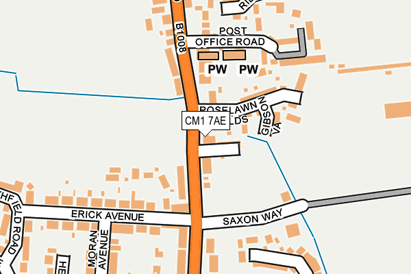 CM1 7AE map - OS OpenMap – Local (Ordnance Survey)