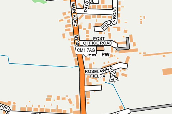 CM1 7AG map - OS OpenMap – Local (Ordnance Survey)