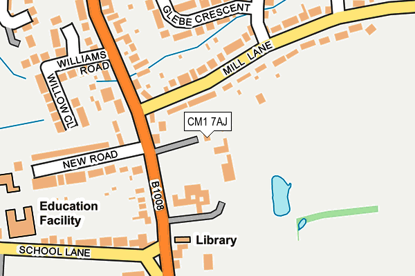 CM1 7AJ map - OS OpenMap – Local (Ordnance Survey)