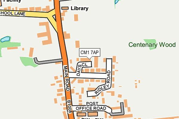 CM1 7AP map - OS OpenMap – Local (Ordnance Survey)