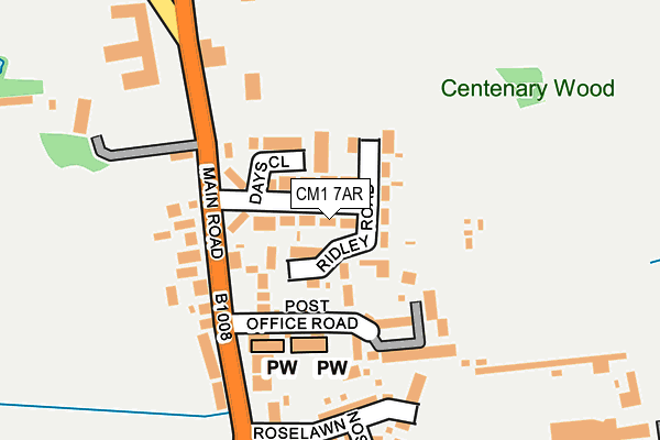 CM1 7AR map - OS OpenMap – Local (Ordnance Survey)