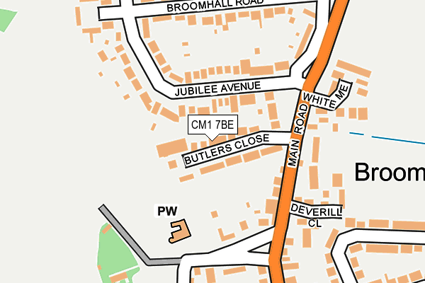 CM1 7BE map - OS OpenMap – Local (Ordnance Survey)