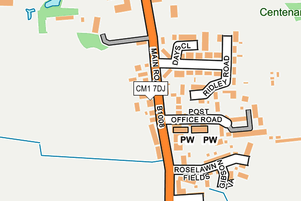 CM1 7DJ map - OS OpenMap – Local (Ordnance Survey)