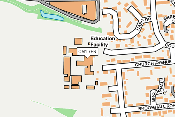 CM1 7ER map - OS OpenMap – Local (Ordnance Survey)