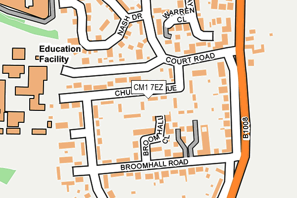 CM1 7EZ map - OS OpenMap – Local (Ordnance Survey)