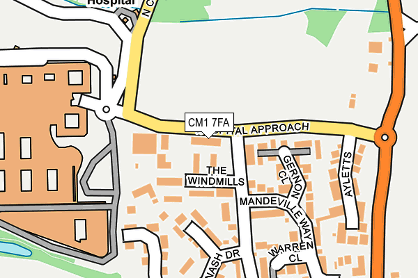 CM1 7FA map - OS OpenMap – Local (Ordnance Survey)