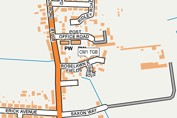 CM1 7GB map - OS OpenMap – Local (Ordnance Survey)