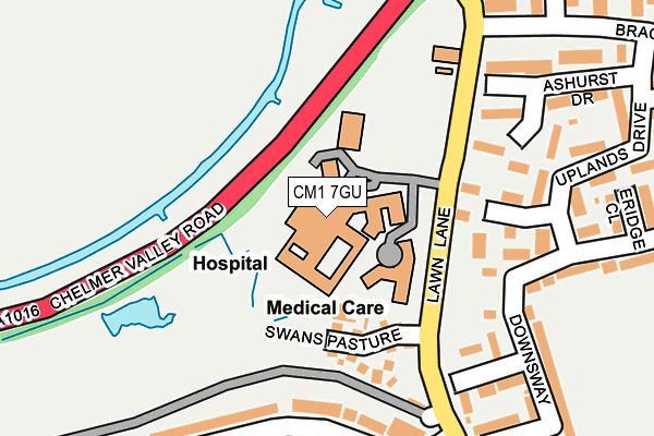 CM1 7GU map - OS OpenMap – Local (Ordnance Survey)