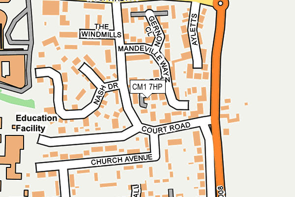 CM1 7HP map - OS OpenMap – Local (Ordnance Survey)