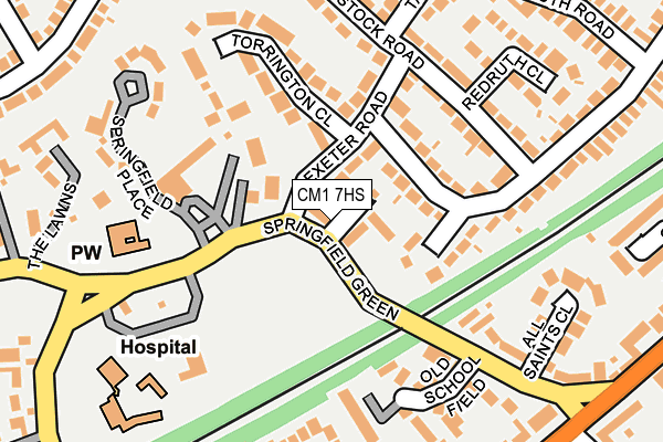 CM1 7HS map - OS OpenMap – Local (Ordnance Survey)
