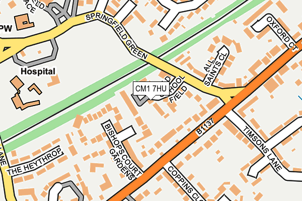 CM1 7HU map - OS OpenMap – Local (Ordnance Survey)