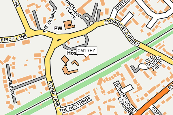 CM1 7HZ map - OS OpenMap – Local (Ordnance Survey)