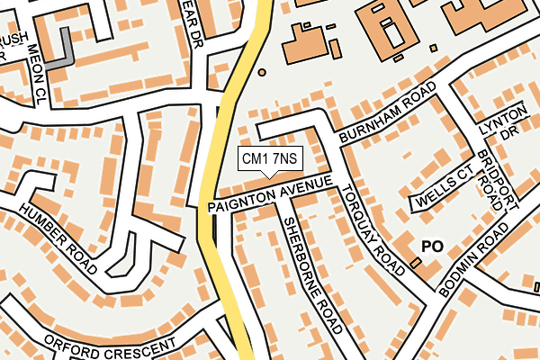 CM1 7NS map - OS OpenMap – Local (Ordnance Survey)