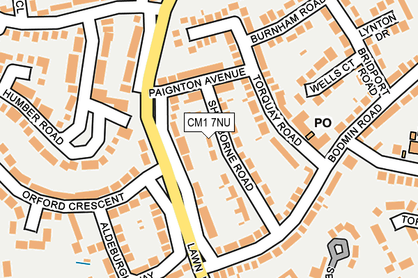 CM1 7NU map - OS OpenMap – Local (Ordnance Survey)