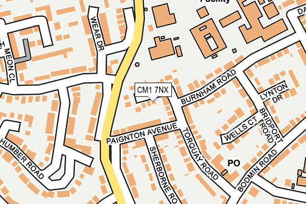 CM1 7NX map - OS OpenMap – Local (Ordnance Survey)