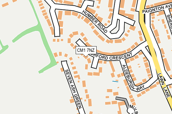 CM1 7NZ map - OS OpenMap – Local (Ordnance Survey)