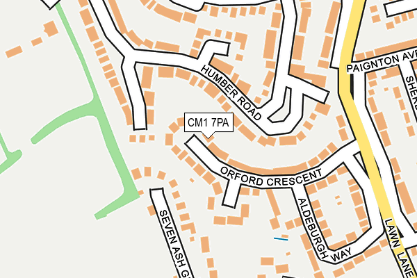 CM1 7PA map - OS OpenMap – Local (Ordnance Survey)