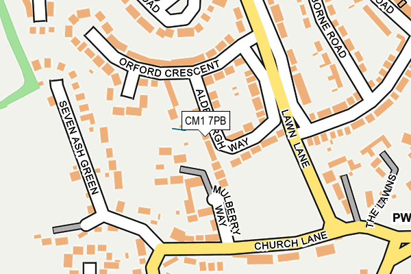 CM1 7PB map - OS OpenMap – Local (Ordnance Survey)