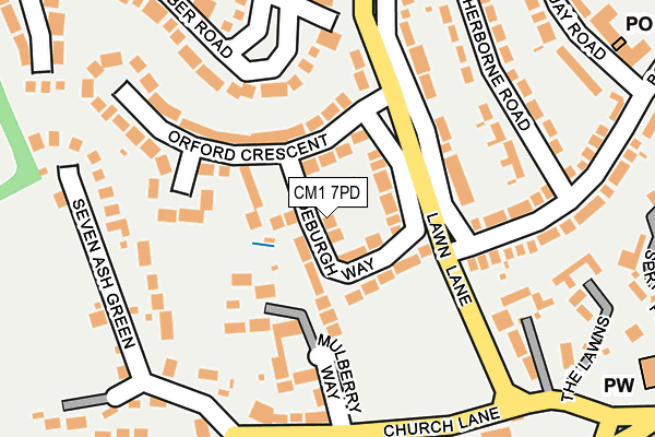 CM1 7PD map - OS OpenMap – Local (Ordnance Survey)