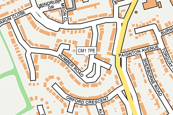 CM1 7PE map - OS OpenMap – Local (Ordnance Survey)