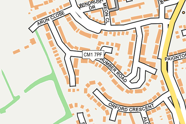 CM1 7PF map - OS OpenMap – Local (Ordnance Survey)