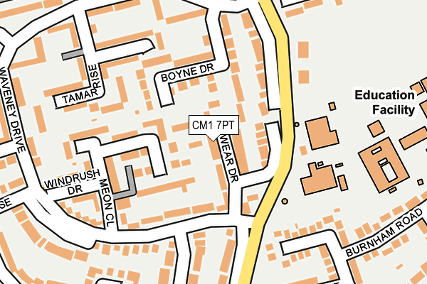 CM1 7PT map - OS OpenMap – Local (Ordnance Survey)