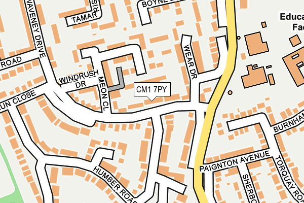 CM1 7PY map - OS OpenMap – Local (Ordnance Survey)