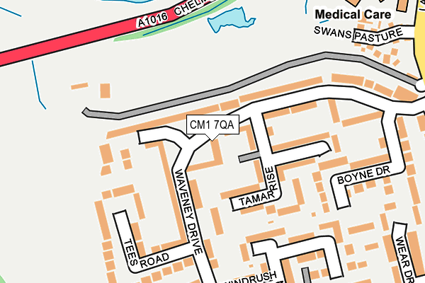 CM1 7QA map - OS OpenMap – Local (Ordnance Survey)