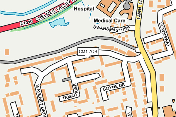 CM1 7QB map - OS OpenMap – Local (Ordnance Survey)