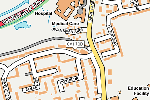 CM1 7QD map - OS OpenMap – Local (Ordnance Survey)
