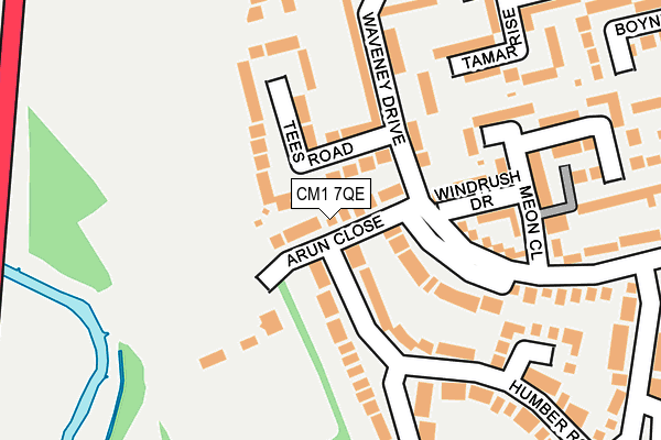 CM1 7QE map - OS OpenMap – Local (Ordnance Survey)