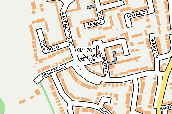 CM1 7QF map - OS OpenMap – Local (Ordnance Survey)
