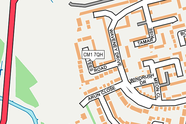 CM1 7QH map - OS OpenMap – Local (Ordnance Survey)
