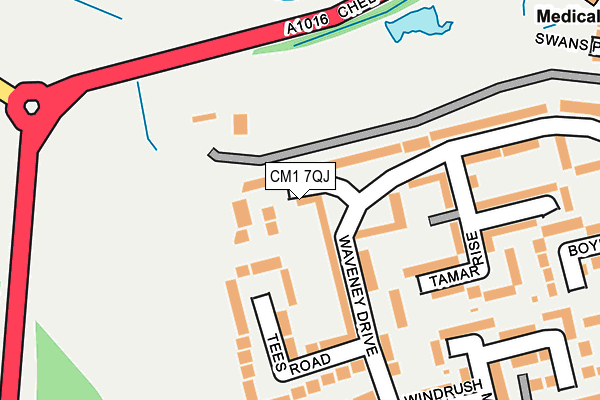 CM1 7QJ map - OS OpenMap – Local (Ordnance Survey)