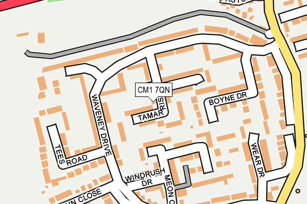 CM1 7QN map - OS OpenMap – Local (Ordnance Survey)