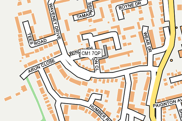 CM1 7QP map - OS OpenMap – Local (Ordnance Survey)