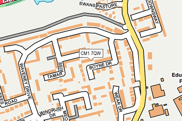 CM1 7QW map - OS OpenMap – Local (Ordnance Survey)