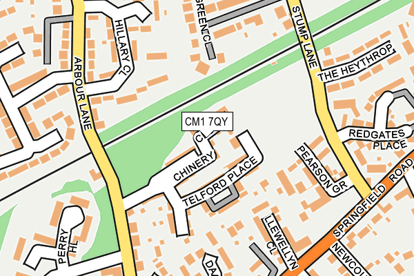 CM1 7QY map - OS OpenMap – Local (Ordnance Survey)